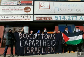 Action directe au bureau de circonscription de @JustinTrudeau #BDS #BoycottIsrael