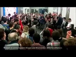 Protest in solidarity with #Uqam and #Concordia – #MyVoiceMatters #99Media #AutomneChaud