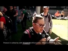 Protest in solidarity with #Uqam and #Concordia – #MyVoiceMatters #99Media #AutomneChaud