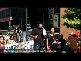 Manifestation à Montreal en solidarité avec les réfugiés