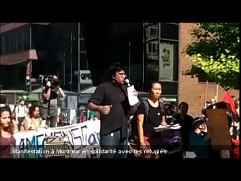 Manifestation à Montreal en solidarité avec les réfugiés