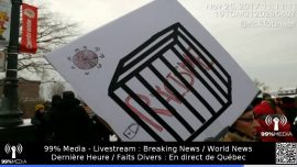 Manif de Quebec 25 Novembre – Replay du livestream – 99% Média  (Audio)